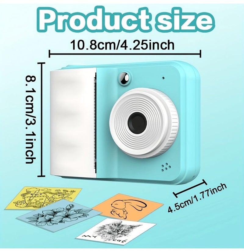Pink Photo Printer With 9 Rolls Photo Paper For Kids Creative Learning - Image 2