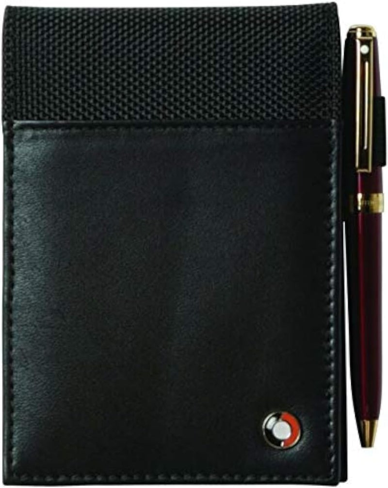 SHEAFFER Sheaffer 100 Full Grain Leather and 1680D Ballistic Nylon Notepad HolderJotter with Pen Loop Front Pockets 5 x 3 12 New - Image 1
