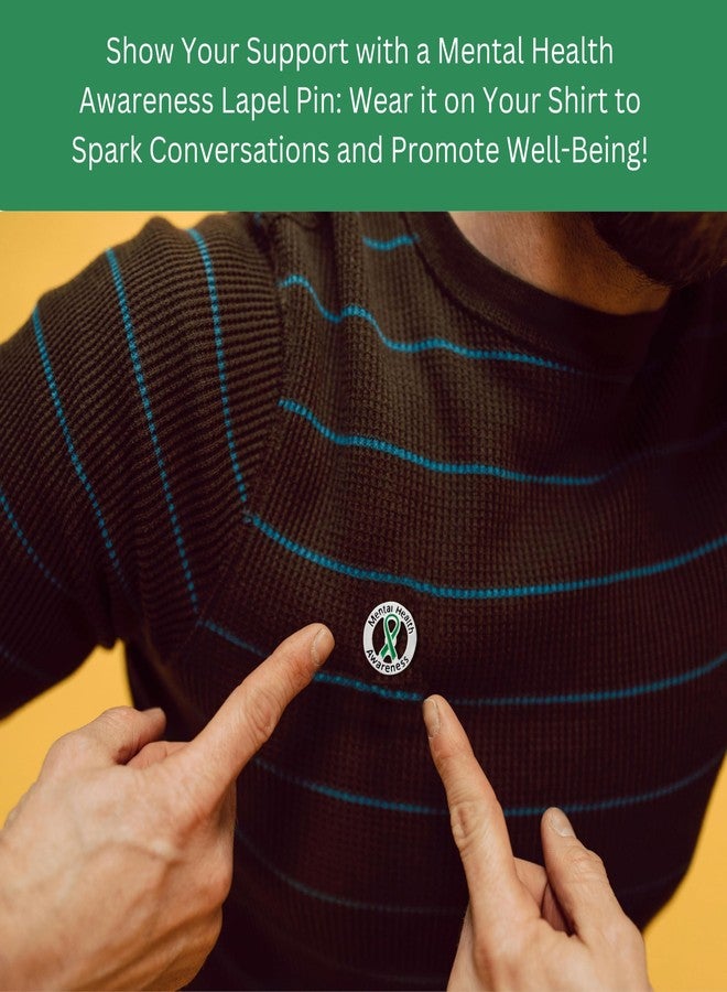 فوندريزينغ فور أ كوز دبوس للتوعية بالصحة النفسية - دبوس طية صدر السترة بشريط أخضر للتوعية - مثالي لمجموعات الدعم وحملات جمع التبرعات! - دبوس واحد - Image 3