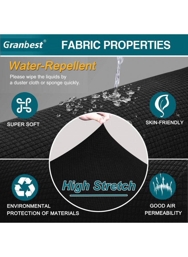 Granbest غطاء أريكة مقاوم للماء من جرانبست، قابل للتمدد العالي، غطاء أريكة ناعم للغاية (أسود، كبير) - Image 2