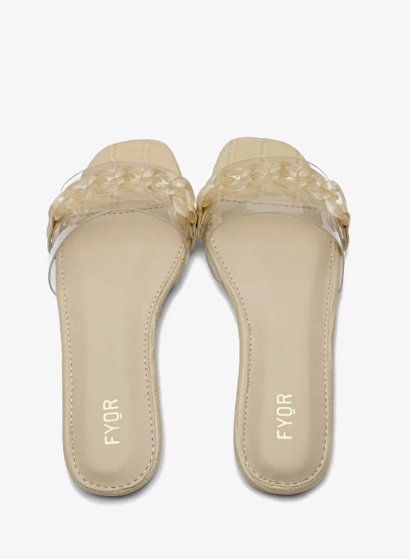 FYOR Chain Detailed Clear Slide Sandal MY 227