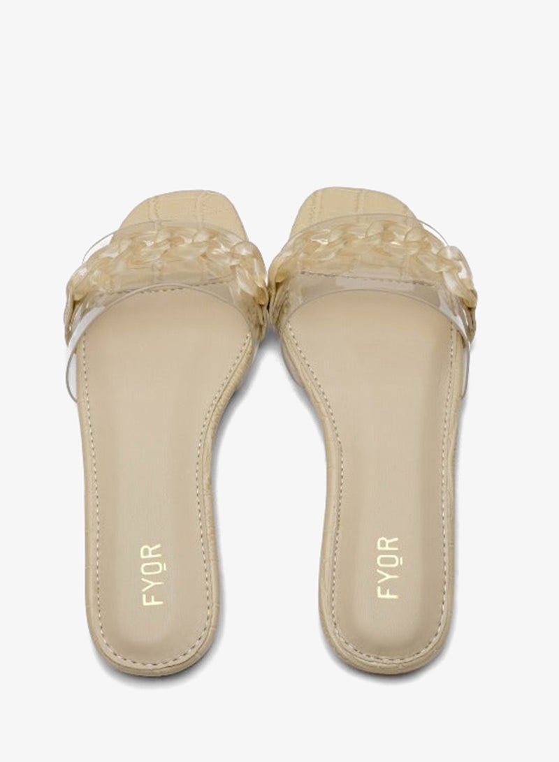 FYOR Chain Detailed Clear Slide Sandal MY 227 - Image 4
