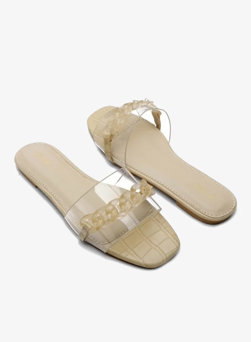 FYOR Chain Detailed Clear Slide Sandal MY 227