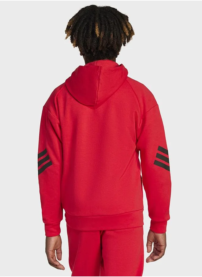 اديداس جاكيت رياضية للأطفال Future Icons 3-Stripes Full-Zip Hooded