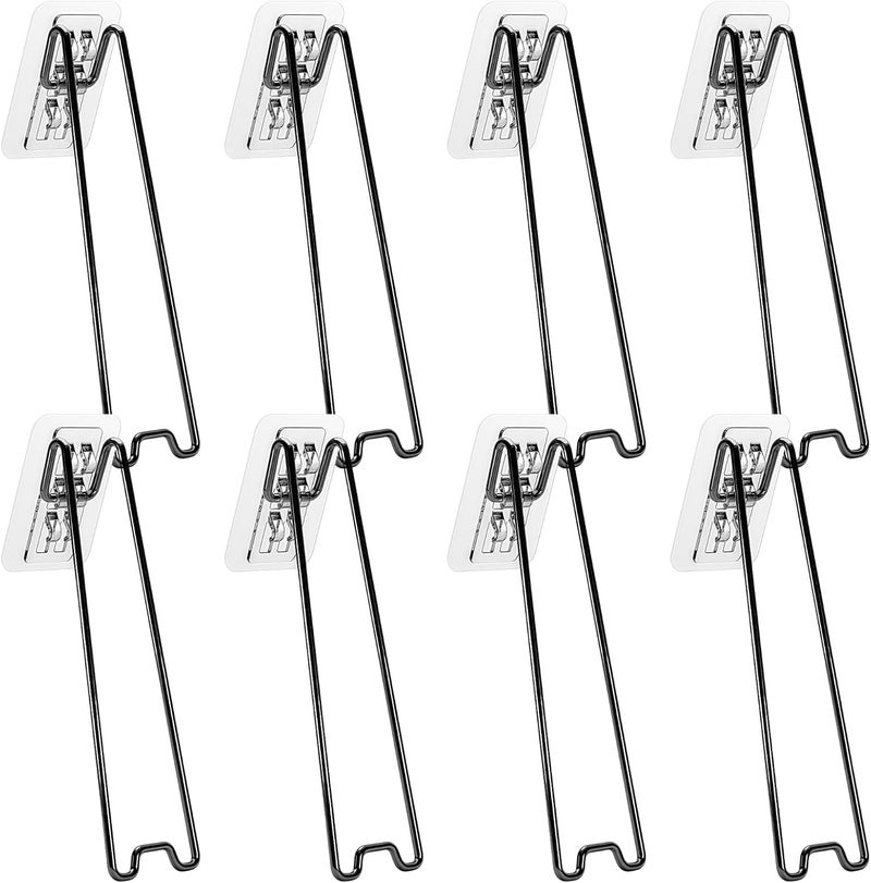 Set of 8 Iron Picture Frame Brackets, Black Easel Back Stands, Self-Stick Design for Frames 8.66 to 14.17 in / 22 to 36 Cm, Foldable and Stable - Image 3