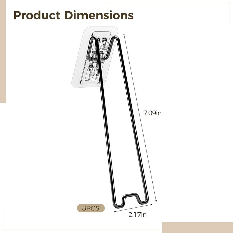 Set of 8 Iron Picture Frame Brackets, Black Easel Back Stands, Self-Stick Design for Frames 8.66 to 14.17 in / 22 to 36 Cm, Foldable and Stable - Image 2
