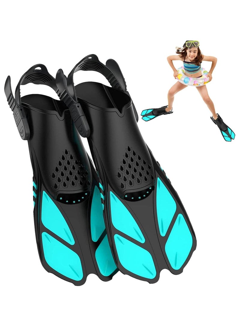 AROAQ Swimming Fins Flippers for Swimming Men  Short Swimming Flippers with Adjustable Buckles and Open Heel, for Snorkeling Diving Swimming Adult Men Women (S)  - Image 1