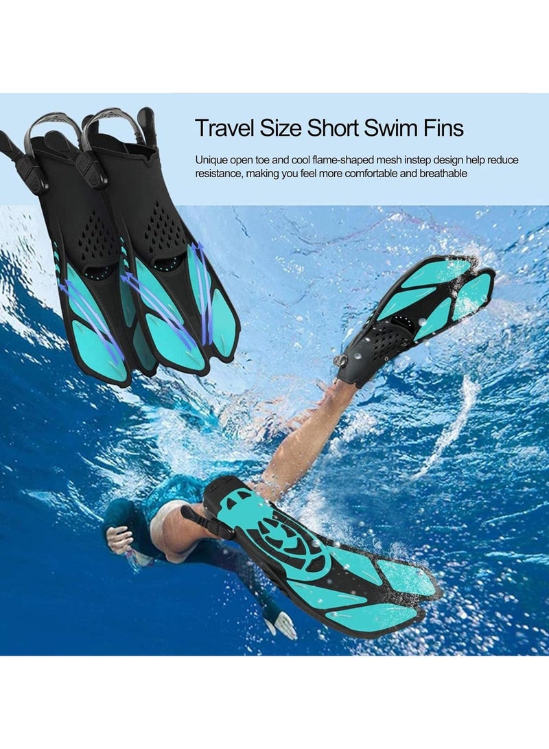 AROAQ Swimming Fins Flippers for Swimming Men  Short Swimming Flippers with Adjustable Buckles and Open Heel, for Snorkeling Diving Swimming Adult Men Women (S)  - Image 2