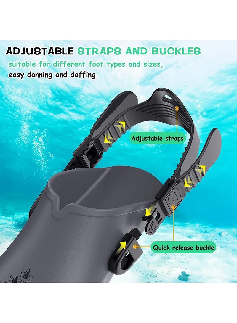 AROAQ Swimming Fins Flippers for Swimming Men  Short Swimming Flippers with Adjustable Buckles and Open Heel, for Snorkeling Diving Swimming Adult Men Women (S)  - Image 4