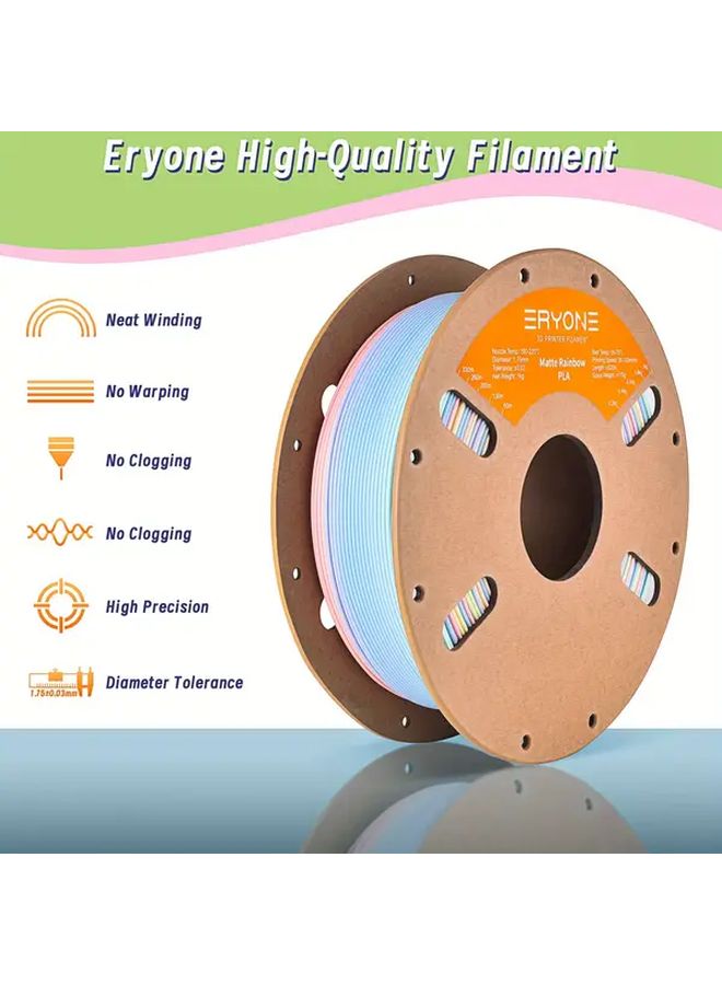 إيريون 250 جرام خيط بلا ماتي قوس قزح 1.75 ملم مادة طابعة ثلاثية الأبعاد ألوان مائية بخمسة ألوان - Image 5