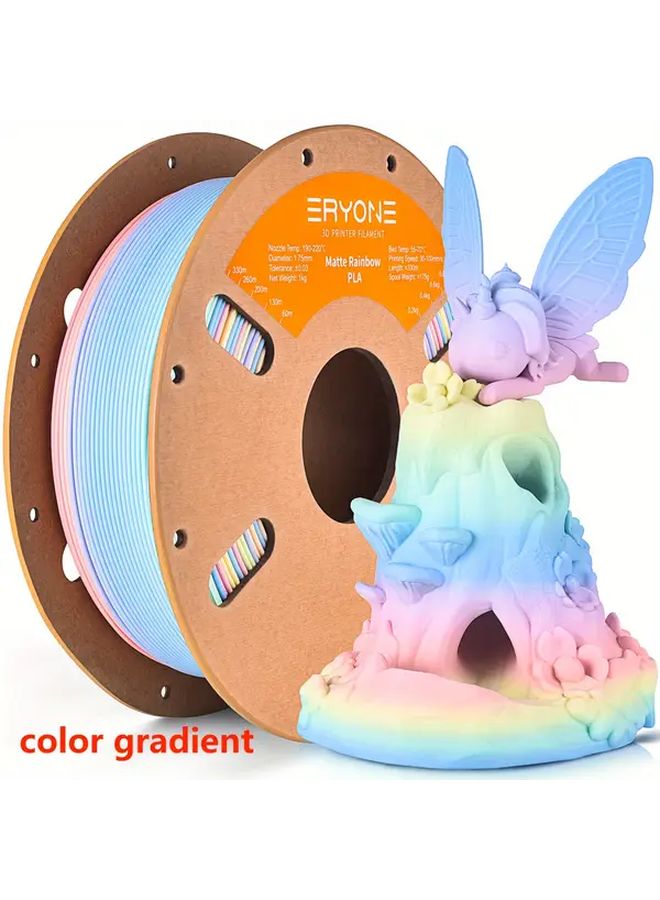 إيريون 250 جرام خيط بلا ماتي قوس قزح 1.75 ملم مادة طابعة ثلاثية الأبعاد ألوان مائية بخمسة ألوان - Image 2