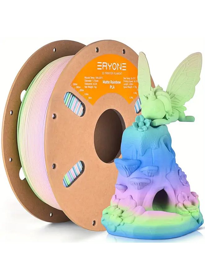 إيريون 250 جرام خيط بلا ماتي قوس قزح 1.75 ملم مادة طابعة ثلاثية الأبعاد ألوان مائية بخمسة ألوان - Image 1