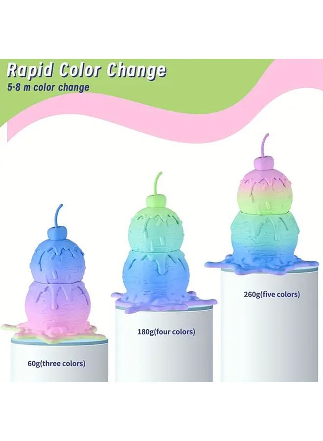 إيريون 250 جرام خيط بلا ماتي قوس قزح 1.75 ملم مادة طابعة ثلاثية الأبعاد ألوان مائية بخمسة ألوان - Image 3