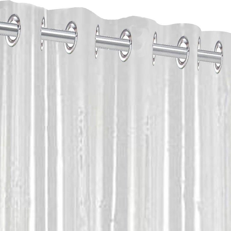 Kuber Industries Kuber Industries PVC AC Curtain Eyelet Rings Waterproof Material30 MM Thickness Mold Mildew FreeSize 9 FeetPak of 2 Transparent - Image 2