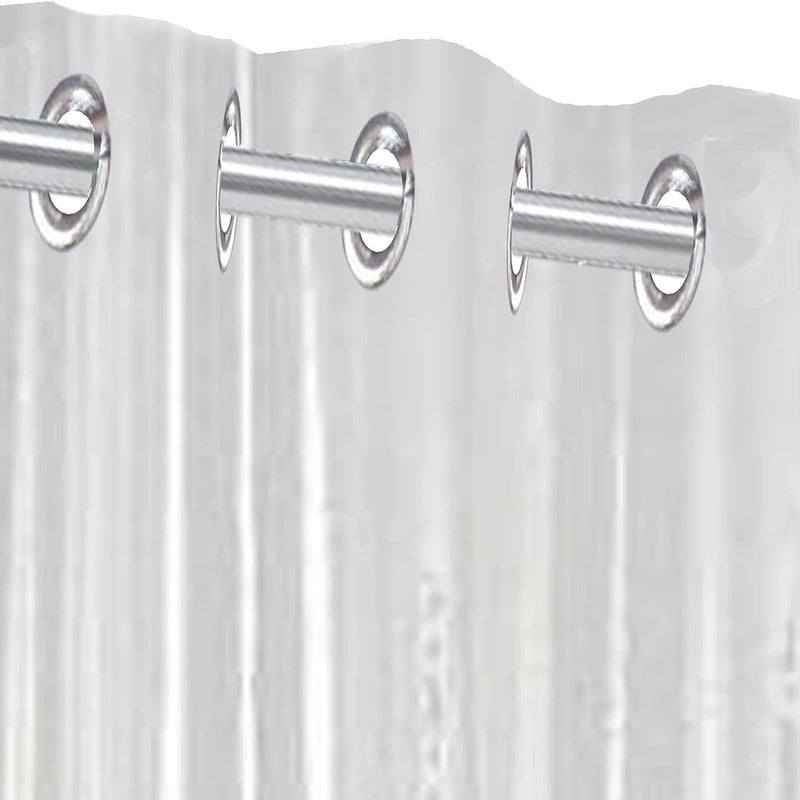 Kuber Industries Kuber Industries PVC AC Curtain Eyelet Rings Waterproof Material30 MM Thickness Mold Mildew FreeSize 9 FeetPak of 2 Transparent - Image 3