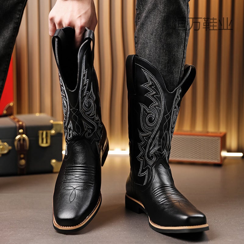 Fujian Big Factory 2025 Four Seasons National Tide Flower Martin Gao Bang Plus Size Palace Wind Retro Tooling Motorcycle Boots - Image 4