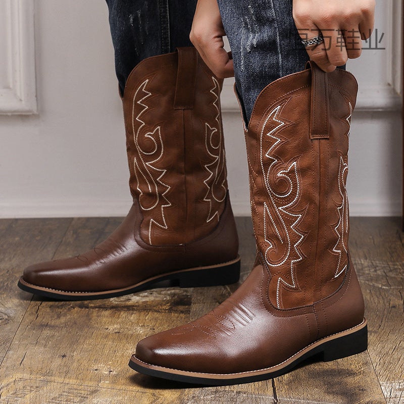 Fujian Big Factory 2025 Four Seasons National Tide Flower Martin Gao Bang Plus Size Palace Wind Retro Tooling Motorcycle Boots - Image 2