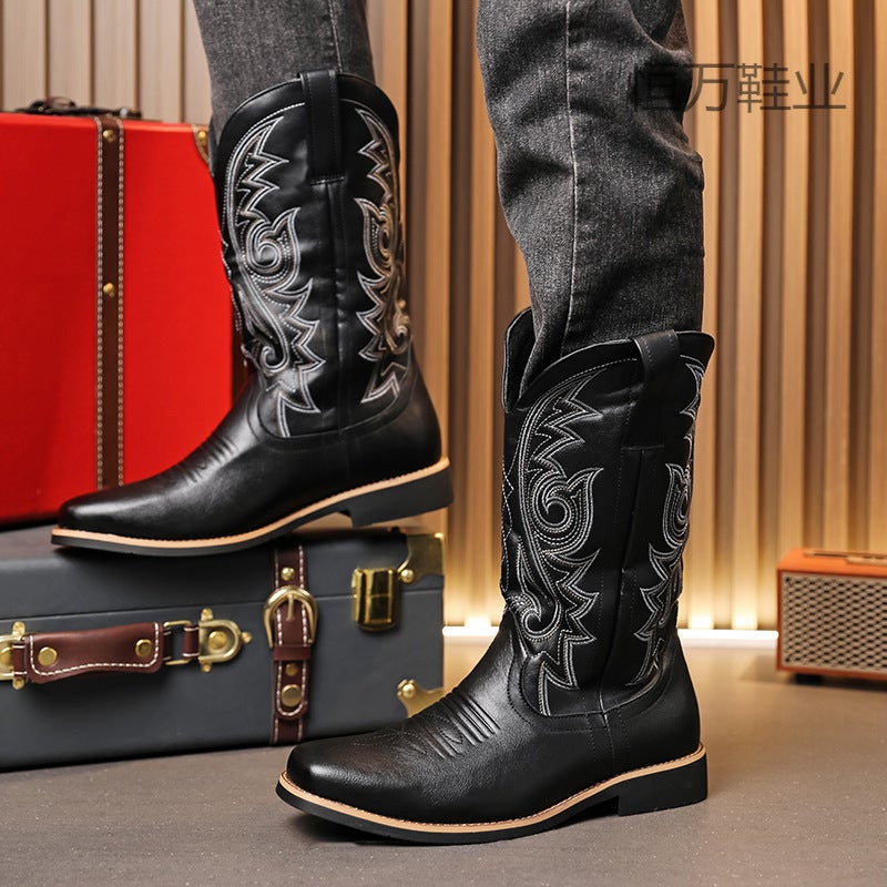 Fujian Big Factory 2025 Four Seasons National Tide Flower Martin Gao Bang Plus Size Palace Wind Retro Tooling Motorcycle Boots - Image 3
