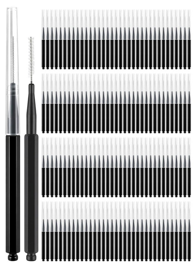 WJIAAA 120 Pcs Interdental Brushes, Interdental Brushes Dental Cleaning Tools, Disposable Braces Brush for Teeth Interproximal Dental Flossing for Home School Work Travel (Black) - Image 1