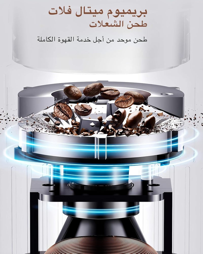 مطحنة قهوة كهربائية 3.0، مطحنة قابلة للتعديل مع 32 إعداد طحن لـ 2-14 كوب، أسود - Image 2
