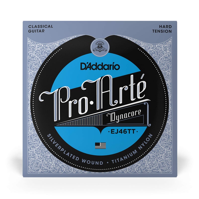 D'Addario Guitar Strings - Pro-Arte Classical Guitar Strings - EJ46TT Dynacore - Silver Plated Wrap, Composite Dynacore, Titanium Nylon Trebles - Hard Tension, 1-Pack - Image 2