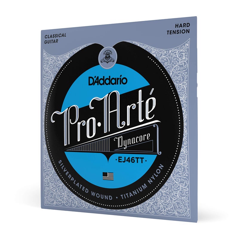 D'Addario Guitar Strings - Pro-Arte Classical Guitar Strings - EJ46TT Dynacore - Silver Plated Wrap, Composite Dynacore, Titanium Nylon Trebles - Hard Tension, 1-Pack - Image 1