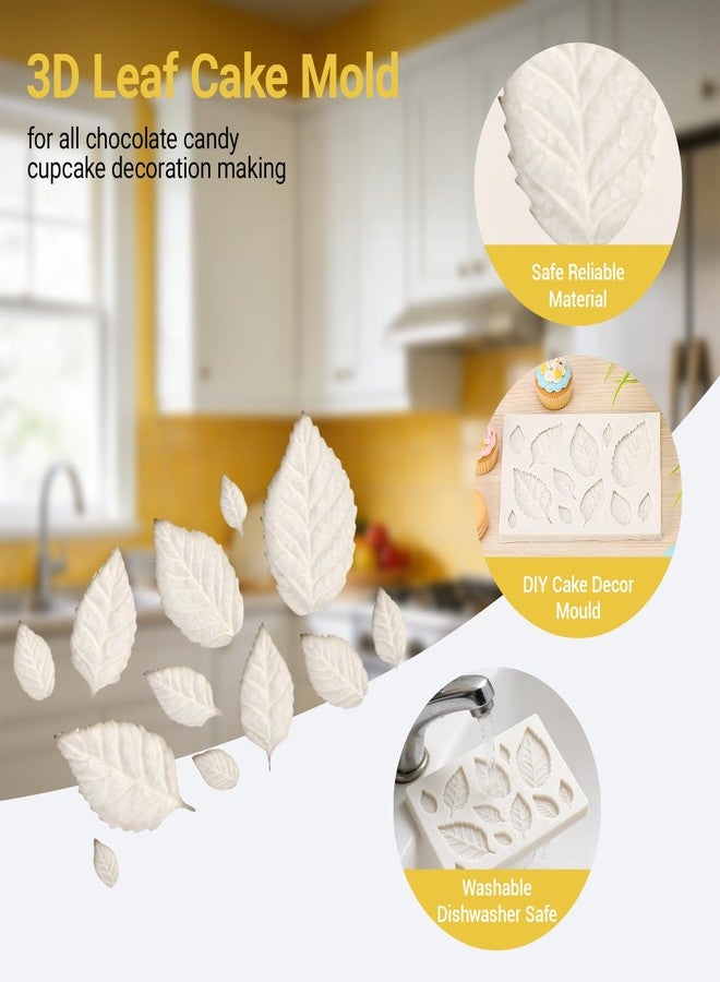 Jerliflyer Leaf leaf molds silicone,3d silicone cake mold used for all kinds of chocolate candy cupcake decoration making crafts(1Pcs） - Image 3