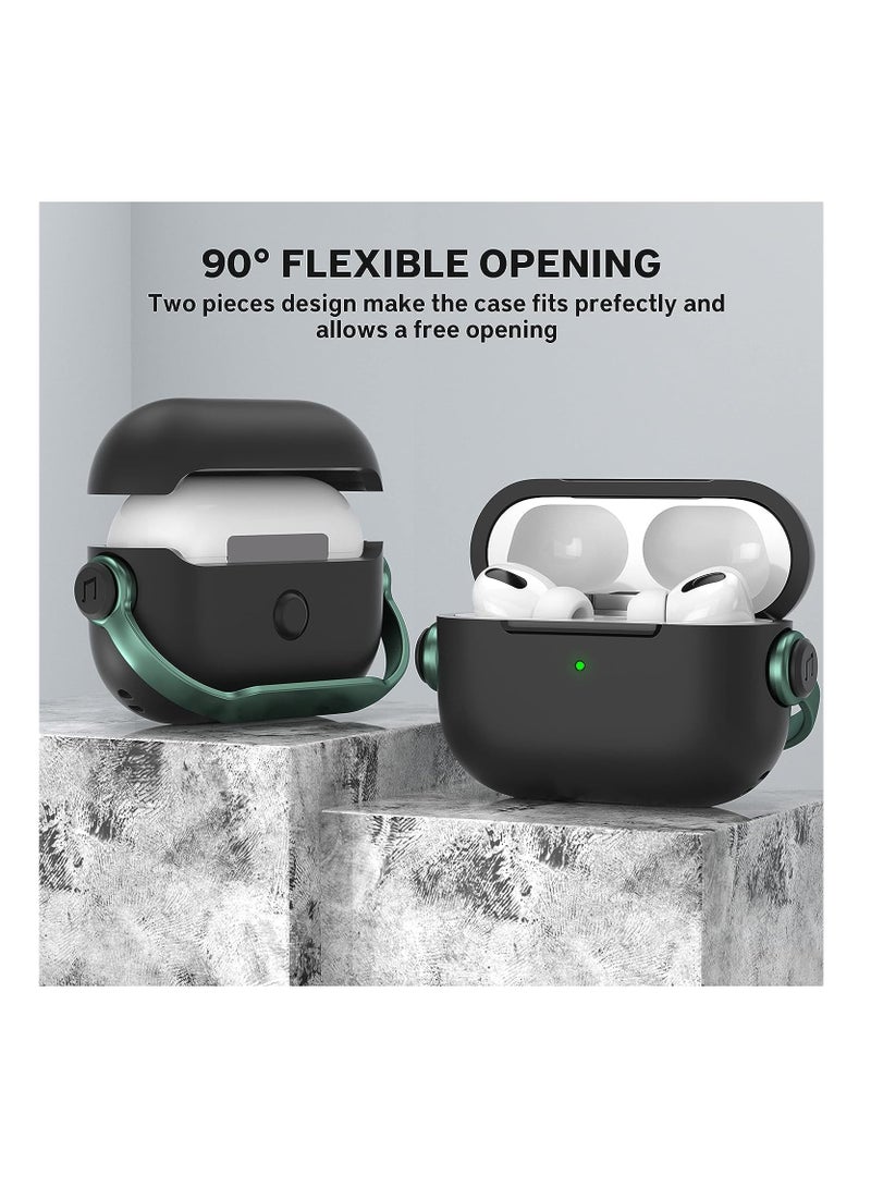 Anmi AirPods Pro 2 2nd Generation Case Cover, Creative Musician Headset Secure Lock Design Protective Case with Keychain Compatible with Airpods Pro 2 2022  for Women Men, Green - Image 4