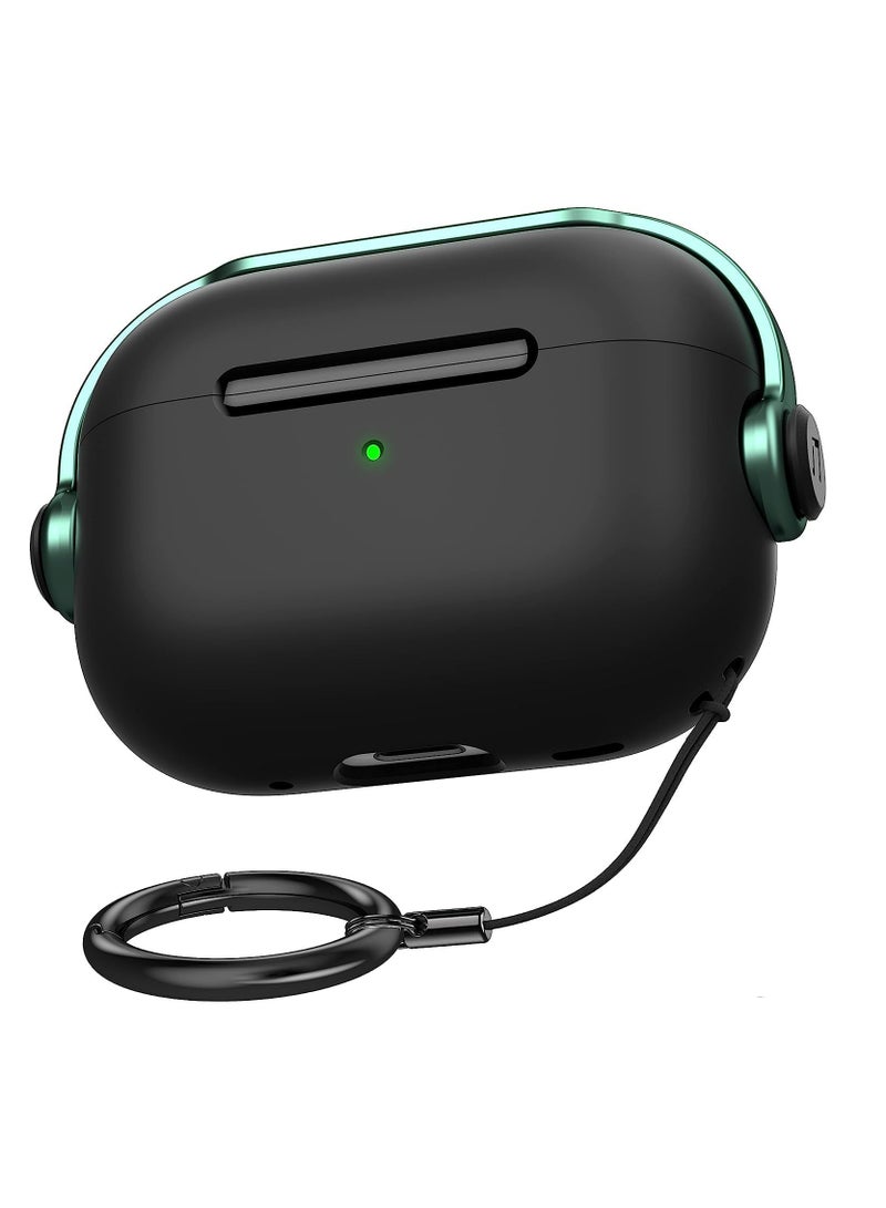 Anmi AirPods Pro 2 2nd Generation Case Cover, Creative Musician Headset Secure Lock Design Protective Case with Keychain Compatible with Airpods Pro 2 2022  for Women Men, Green - Image 1