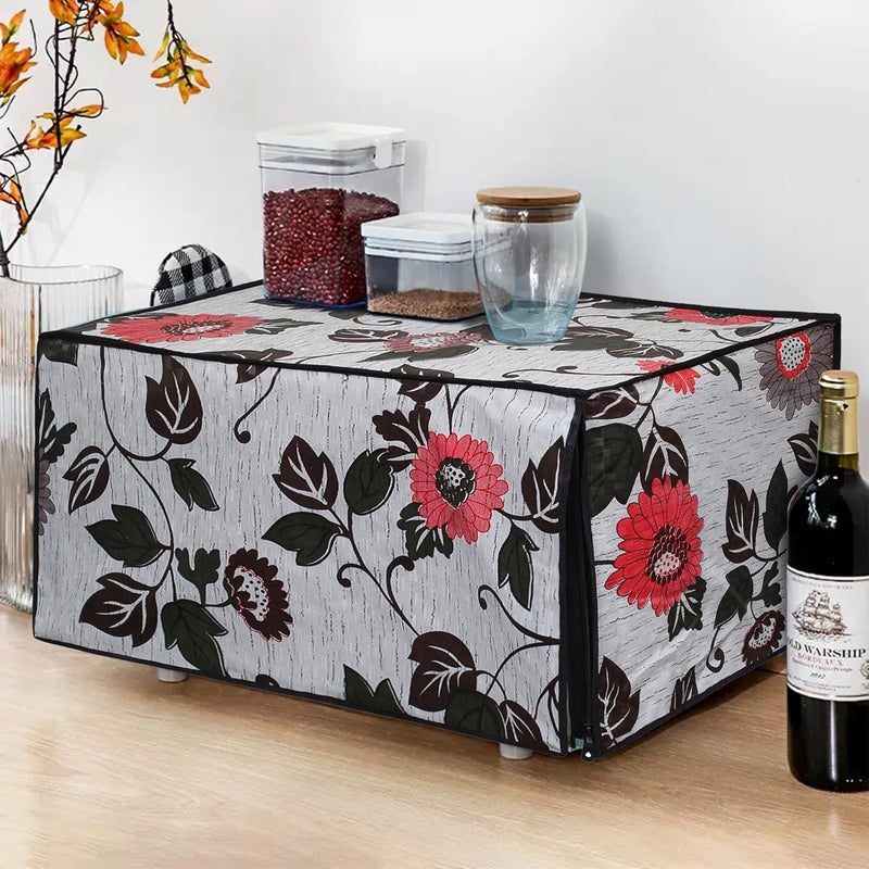 Glassiano Glassiano Floral and Multi Printed Microwave Oven Cover for LG 28 Litre Convection Microwave Oven MC2886BRUM Black - Image 2
