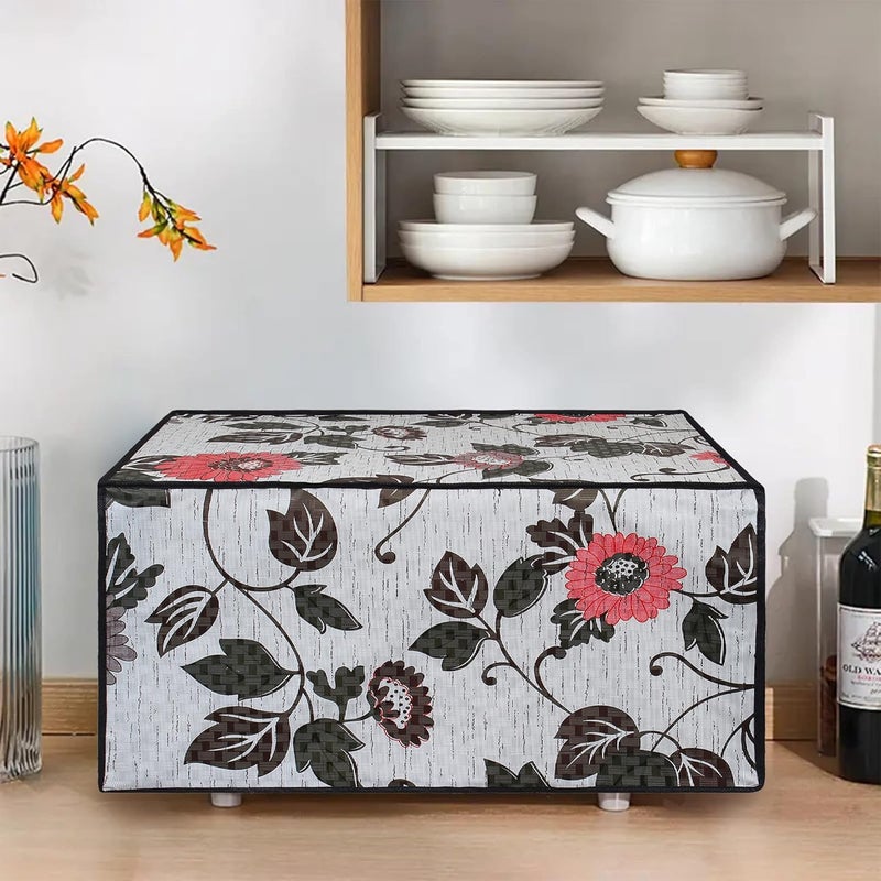Glassiano Glassiano Floral and Multi Printed Microwave Oven Cover for LG 28 Litre Convection Microwave Oven MC2886BRUM Black - Image 3