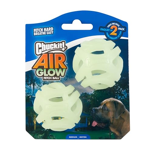 Chuckit Air Glow Fetch Ball Dog Toy Medium 25 Inch Pack of 2 for Breeds 2060 lbs - Image 1