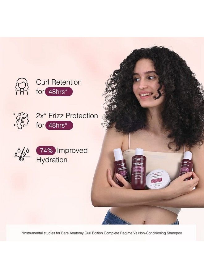BARE ANATOMY Curl Enhancing Hair Mask ; Smoothens & Conditions Hair With Curl Retention & 2X Frizz Protection For 48 Hours ; Coconut Oil Hyaluronic Acid & Castor Oil ; Sulphate & Paraben Free ; 250G - Image 3