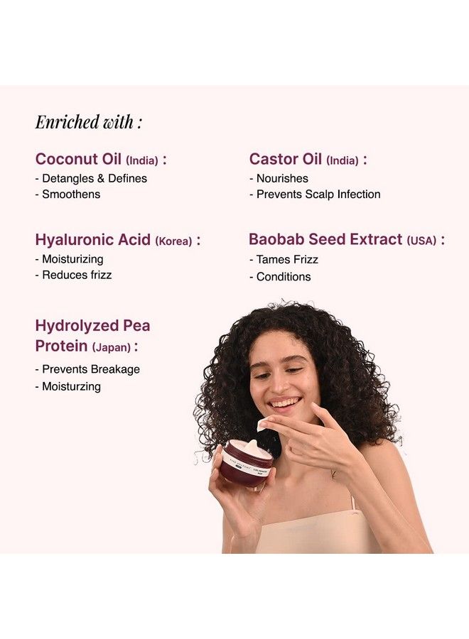 BARE ANATOMY Curl Enhancing Hair Mask ; Smoothens & Conditions Hair With Curl Retention & 2X Frizz Protection For 48 Hours ; Coconut Oil Hyaluronic Acid & Castor Oil ; Sulphate & Paraben Free ; 250G - Image 5