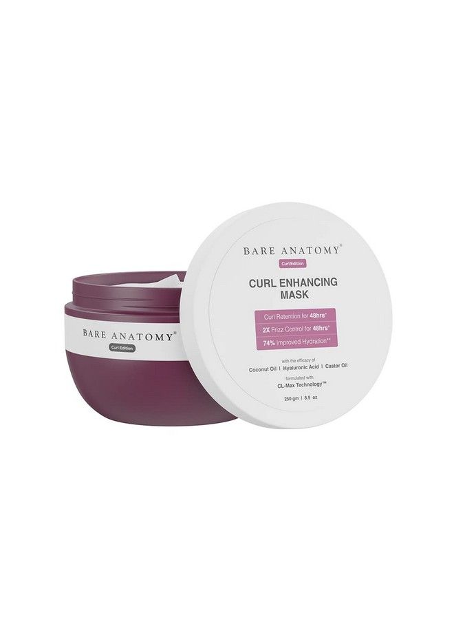 BARE ANATOMY Curl Enhancing Hair Mask ; Smoothens & Conditions Hair With Curl Retention & 2X Frizz Protection For 48 Hours ; Coconut Oil Hyaluronic Acid & Castor Oil ; Sulphate & Paraben Free ; 250G - Image 1