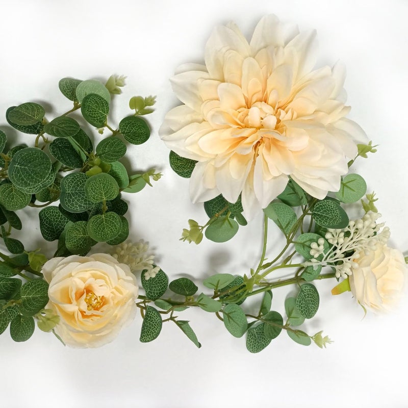 OrgMemory Eucalyptus Garlands, Flower Garland, Wedding Arch Flowers, Floral Swag for Wedding Christmas Decoration Table Backdrop Arch Wall Party Home Bedroom DÃ©cor (Champagne) - Image 2