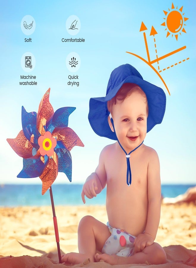 HECCEI Baby Sun Hat, Windproof, Sunscreen, Warm, UPF 50+ DryShade WhaleFold Outdoor Beach Hat for 0-24 Months Toddler Boys & Girls (US, Age, 24 Months, Ocean Blue) - Image 3