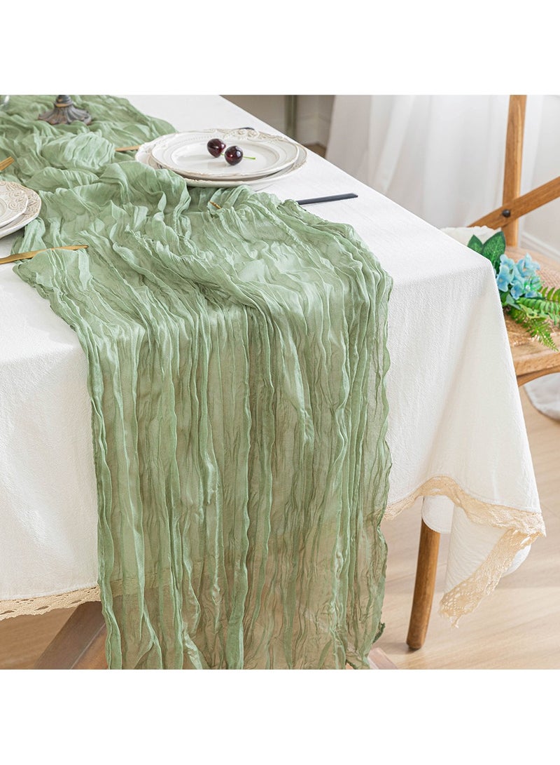 PYC Wedding Bridal Baby Shower Birthday Party Table Decorations Boho Gauze Cheese Cloth Long Cheesecloth Table Runner 90*300cm  - Image 5