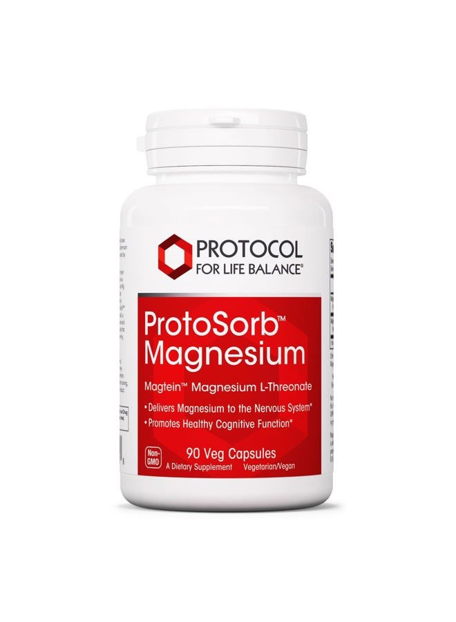 Protocol For Life Balance Magtein - 2,000mg Magnesium L-Threonate Magtein - Support Brain Focus & Memory Health - Kosher & Non-GMO - 90 Veg Capsules - Image 1