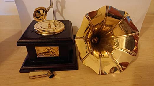 Well Art Gallery Brass Gramophone Showpiece 17 cm Gold 1 Piece Fancy Item for Home Decor
