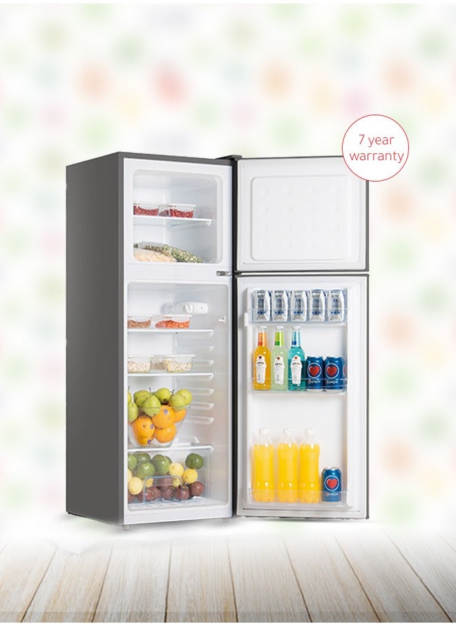 Arrow 132L Top Freezer Refrigerator, 4.6 Cu. Ft. Capacity with Mechanical Temperature Control, Manual Defrost, Transparent Door Rack, Adjustable Legs, and Normal Ice Maker, INOX color | Model No: RO-220RDH  - Image 3