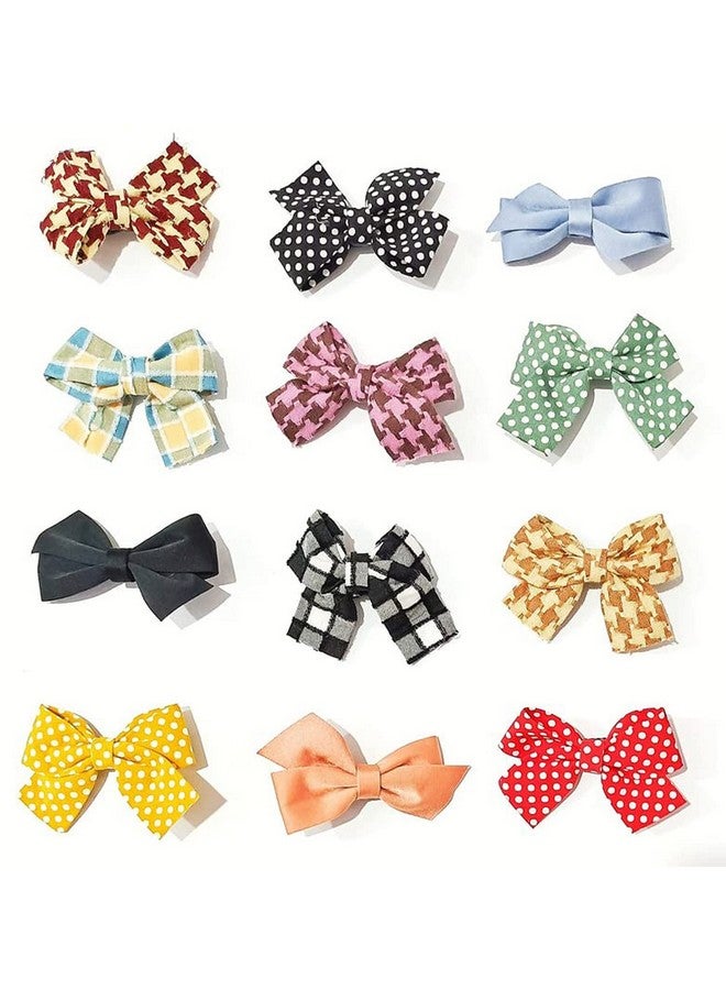 بيردوير مشابك شعر على شكل مربعات للبنات الصغار، مشابك شعر بوتيك على شكل قوس للأطفال الرضع والأطفال الصغار، إكسسوارات شعر ناعمة (مجموعة من 12 مشبك شعر) - Image 5