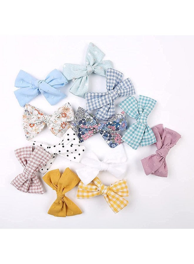 بيردوير مشابك شعر على شكل مربعات للبنات الصغار، مشابك شعر بوتيك على شكل قوس للأطفال الرضع والأطفال الصغار، إكسسوارات شعر ناعمة (مجموعة من 12 مشبك شعر) - Image 1