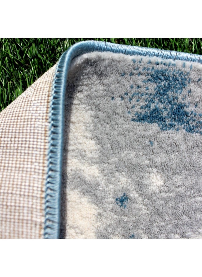 HANDPICKED FURNITURE Handpicked Furniture Abstract Blue Rug, Ultra Soft Area Carpets For Bed Room, Living Room, And Dining Room, Antislip Floor Carpets, Easy To Clean, Made In Turkey, Rectangle  - Image 4