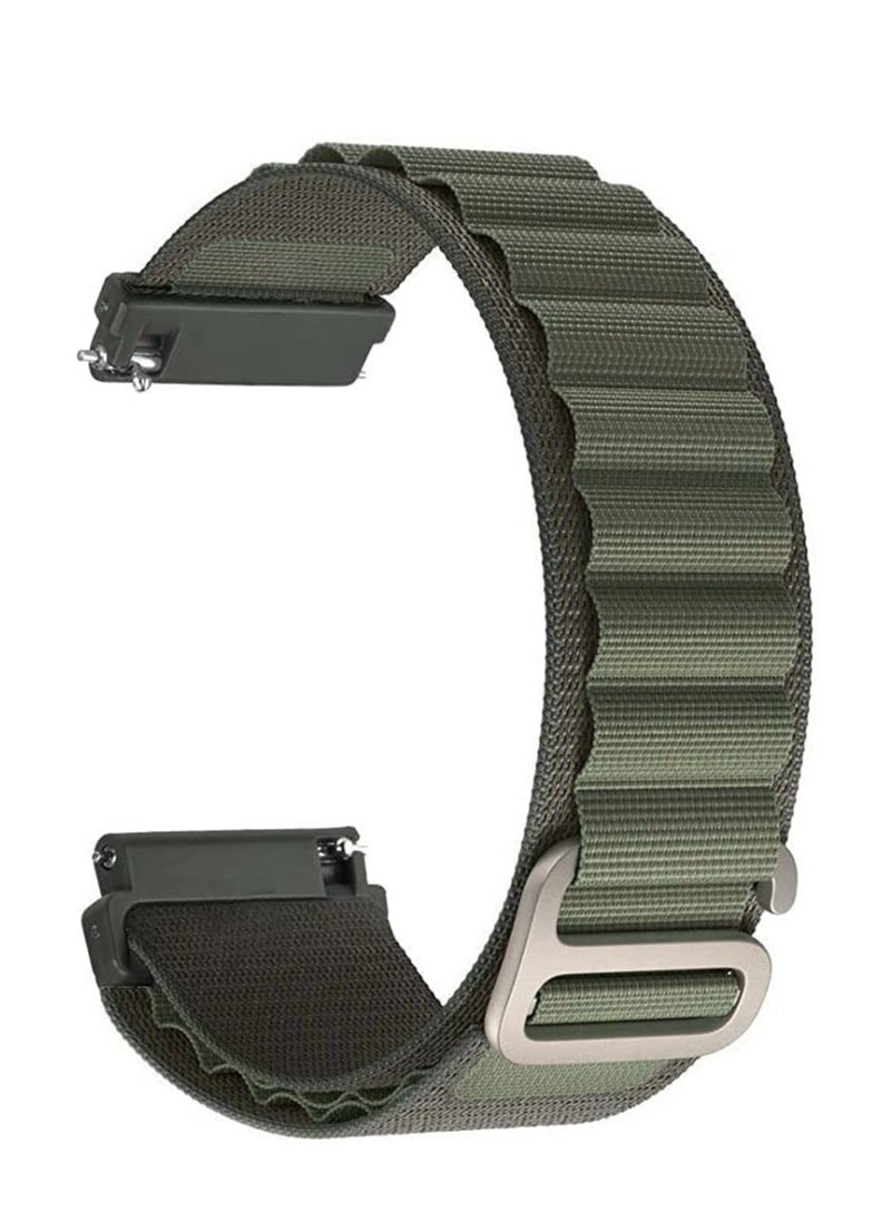 Generic 20mm Stretch Nylon Metal Alpine Loop Woven Strap For  Oraimo OSW16- Smart Watch - Green  - Image 1