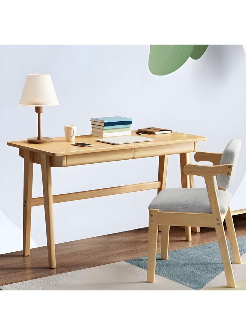 ليموس طاولة دراسة ومكتب كتابة مع درجين بارتفاع 120 سم من الخشب الصلب ومحطة عمل مكتب كمبيوتر عصري منتصف القرن - Image 2
