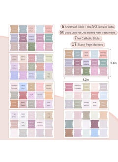 EOOUT Bible Tabs, 90 Tabs, Morandi Laminated Bible Tabs For Women And Men, Bible Book Tabs, Testament Bible Index Labels, Morandi Aesthetic Bible Journaling Study Supplies Accessories  - Image 2
