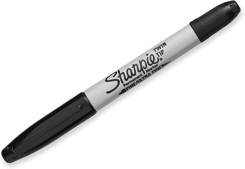 Sharpie ماركرات شاربى توين تيب الدائمة برأسين رفيع وعالي الدقة باللون الأسود 4 قطع - Image 2