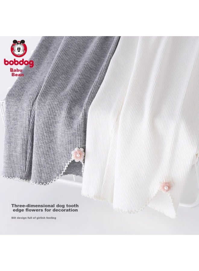 Babu Bean Girls' Thin Spring And Autumn Leggings Children'S Outerwear Long Pants Baby Stylish Pants Girls' Spring And Summer Elastic Nine-Point Pants - Image 2