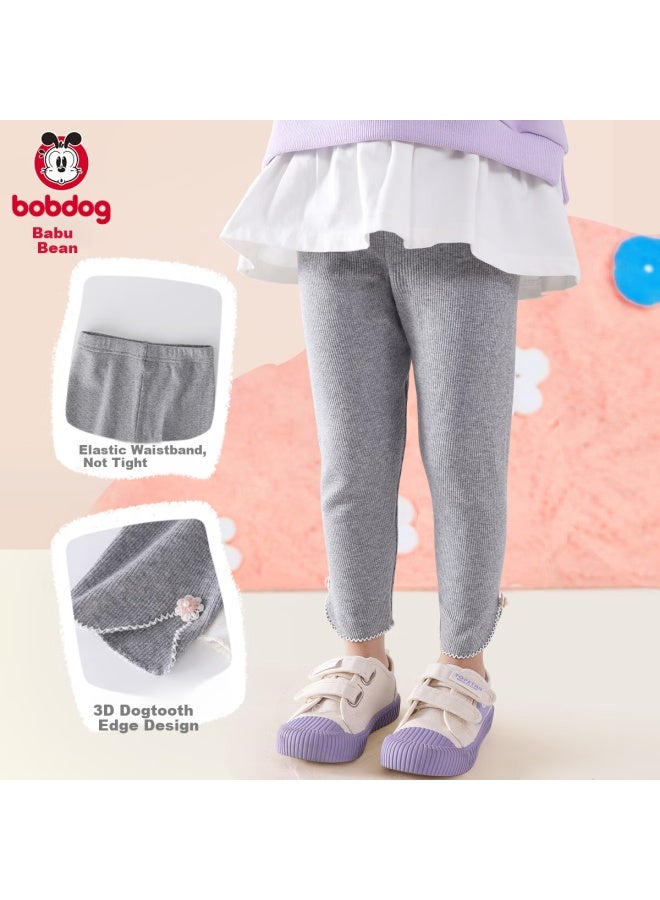 Babu Bean Girls' Thin Spring And Autumn Leggings Children'S Outerwear Long Pants Baby Stylish Pants Girls' Spring And Summer Elastic Nine-Point Pants - Image 4